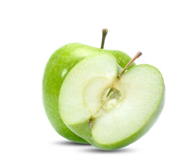 green apple fruit isolated on white background