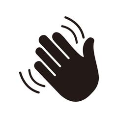 Hand wave / waving hi or hello gesture vector icon for apps and websites