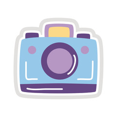 camera pothographic sticker flat style icon
