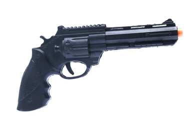 Hand gun isolated on the white background