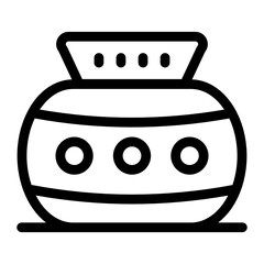 
Mexican pot icon style, filled vector 
