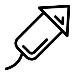 
Trendy solid vector of rocket firecracker 
