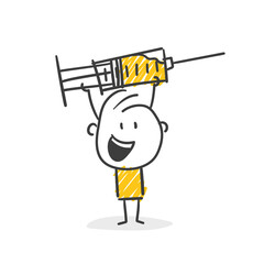 Strichfiguren / Strichmännchen: Spritze, Impfstoff, Medizin. (Nr. 569)	