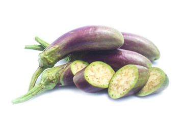 eggplants on white background