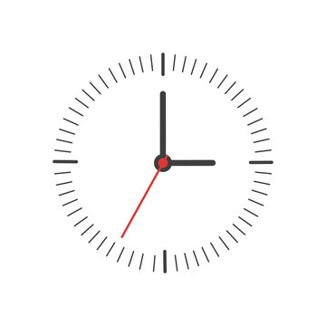 Clock icon isolate on white background.