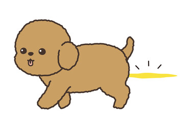 床に尿をしてしまった犬