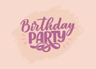 Lettering slogan for Happy Birthday. Hand drawn phrase for gift card, poster and print design. Modern calligraphy celebration text. Vector