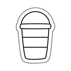 plastic drink pot sticker line style icon