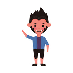 little boy with werewolf disguise character