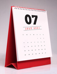 Simple desk calendar 2021 - July