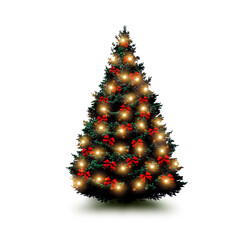 Tannenbaum mit Leuchtender Lichterkette