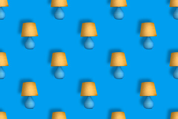 Seamless pattern. Seamless pattern Lamps with lampshade. Lamps with lampshade background.