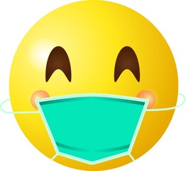 Beautiful smile in mask, icons, for a great mood, work and business