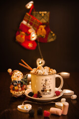 christmas coffee with snowman