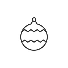 Ball line icon. Christmas linear toy symbol isolated on the white background. 