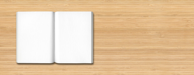 Open book isolated on wooden banner
