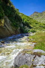 Doron river in Vanoise national Park valley, French alps