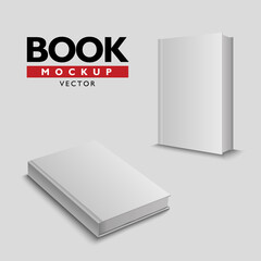 Book mock up. Blank white book cover