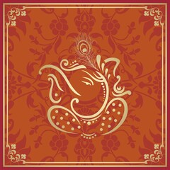 Ganesha, wedding card, royal Rajasthan, India	