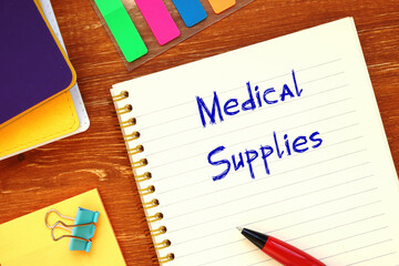 Medical Supplies sign on the piece of paper.