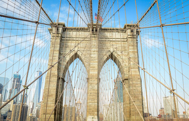 Brookline bridge tower  low perspective New York 