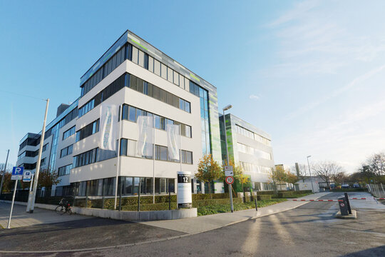 Mainz, Germany - November 12, 2020: The german biotechnology company Biontech conducts research in the field of developing a vaccine against Covid-19.