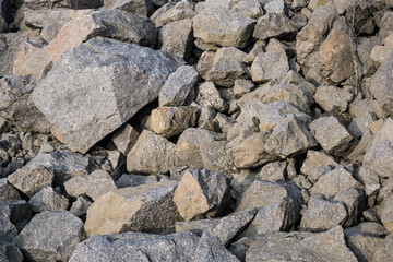Many large stones close-up. For the background