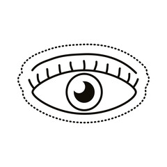 eye human sticker line style icon