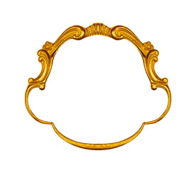 Gold vintage frame on white background, including clipping path