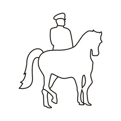 turkey soldier in horse silhouette line style icon