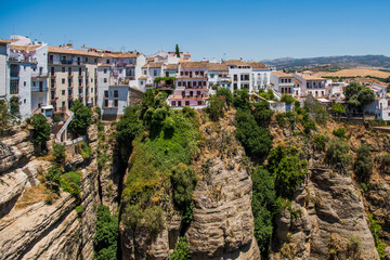 Fototapeta na wymiar View of the cliff near the city of Ronda on a bright Sunny day