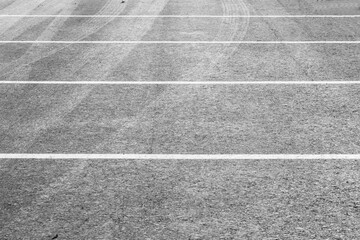 Fototapeta premium White road markings of parking spaces on gray asphalt