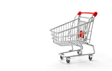 Shopping cart on white background
