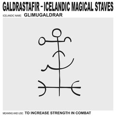 vector icon with ancient Icelandic magical staves Glimugaldrar. Symbol means and is used to increase strength in combat
