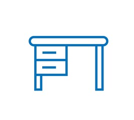 Table icon. Keeping workplace clean. Tidy home or office desk. reading table. Isolated vector illustration