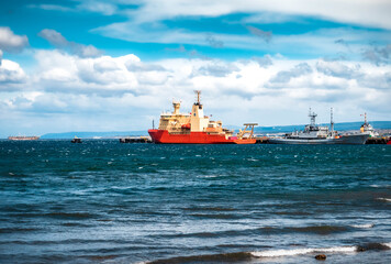 cargo ship in port