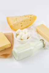 Set of different types of cheese