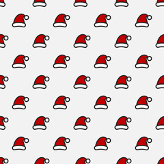 Santa Claus hat seamless holiday pattern.