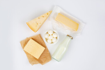 Set of different types of cheese