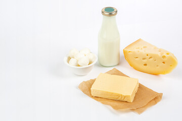 Set of different types of cheese