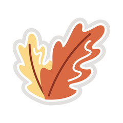 leafs plant sticker flat style icon