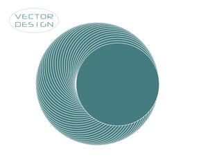 abstract sphere with lines and a hole. Vector illustration minimalistic illustration.