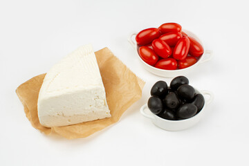 Feta cheese, olives and cherry tomatoes