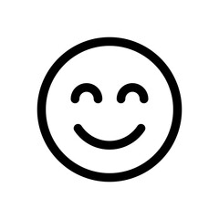 Smile emoji outline icon vector illustration isolated on white background