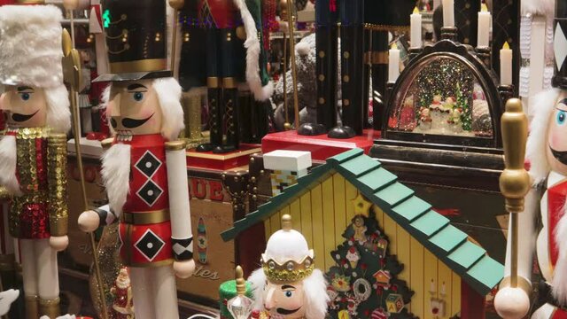 New Year's classic toys eco luxury retro Santa claus nutcracker drummer winter