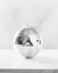 Large mirror shiny disco ball .Background Light Effect Bokeh