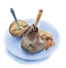 Traditional cyprus roast lamb