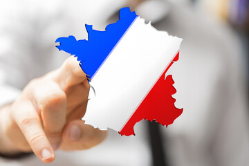 digital france map of the country 3d