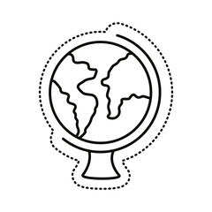 world planet earth sticker line style icon