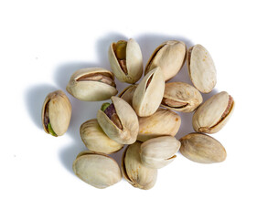 Pistachio nuts. Isolated on a white background